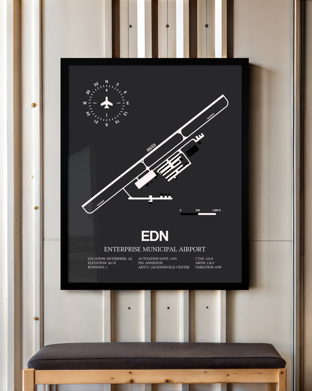 Frame color options for Enterprise Municipal Airport Wall Art