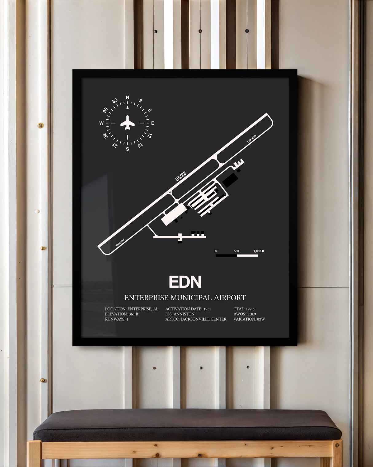 Frame color options for Enterprise Municipal Airport Wall Art