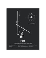 Gray Framed Fairbury Municipal Airport layout wall art poster