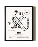 Framed Crystal Airport wall art poster in black frame