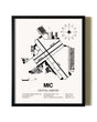 Framed Crystal Airport wall art poster in black frame