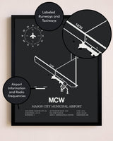 Mason City Municipal Airport poster size comparison chart