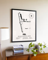 Red Bluff Municipal Airport aviation wall décor in black wood frame