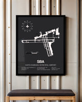 Frame color options for Santa Barbara Municipal Airport Wall Art