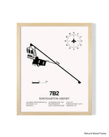 Detailed Airport Map of Northampton Airport (7B2) in White with a Natural Frame