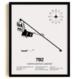 Framed Detailed Airport Map of Northampton Airport (7B2) in White with a Black Frame