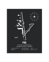 Gray Framed St. Pete-Clearwater International Airport layout wall art poster