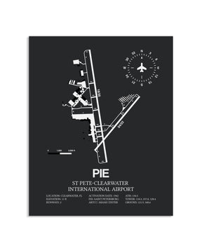 Gray Framed St. Pete-Clearwater International Airport layout wall art poster