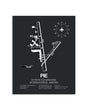 Gray Framed St. Pete-Clearwater International Airport layout wall art poster