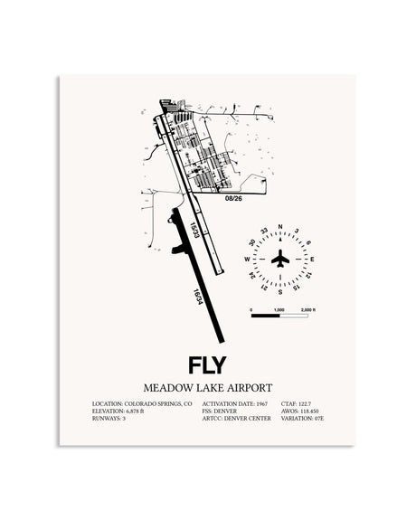 Gray Meadow Lake Airport framed poster displayed in an airplane hangar