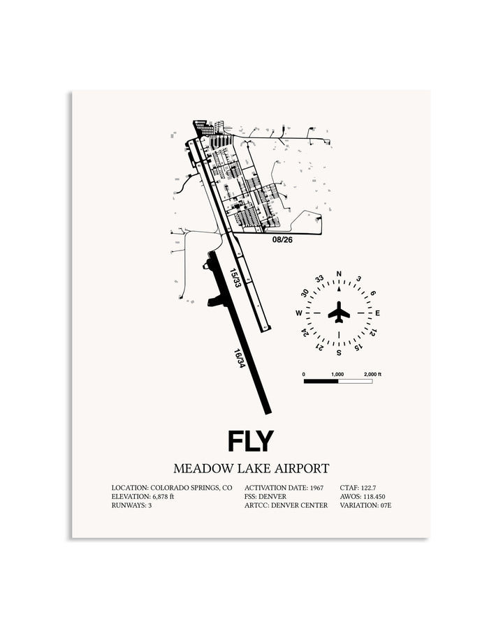 Gray Meadow Lake Airport framed poster displayed in an airplane hangar