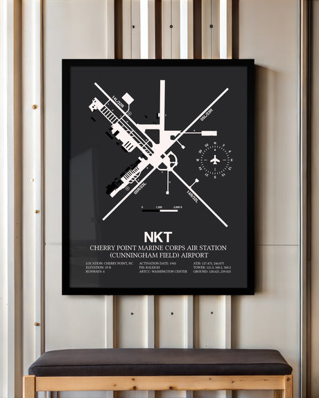 Frame color options for Cherry Point Marine Corps Air Station (Cunningham Field) Airport Wall Art