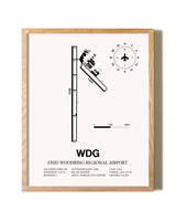 Enid Woodring Regional Airport framed print in natural wood frame