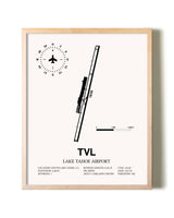 Lake Tahoe Airport framed wall art in white frame