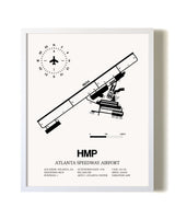 Atlanta Speedway Airport airport map poster in oak frame