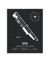 Gray Framed Destin Executive Airport layout wall art poster