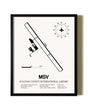 Framed Sullivan County International Airport wall art poster in black frame