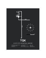 Gray Framed Scott City Municipal Airport layout wall art poster