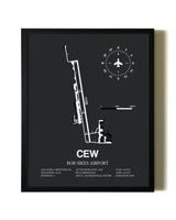 Unframed Bob Sikes Airport map print poster