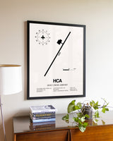 Holy Cross Airport aviation wall décor in black wood frame