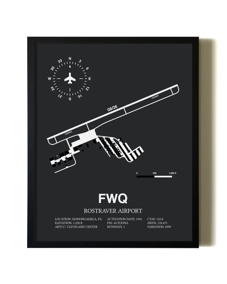 Unframed Rostraver Airport map print poster