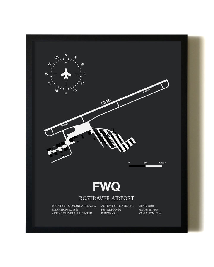 Unframed Rostraver Airport map print poster