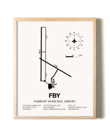 Fairbury Municipal Airport framed wall art in white frame