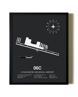 Unframed Schaumburg Regional Airport map print poster