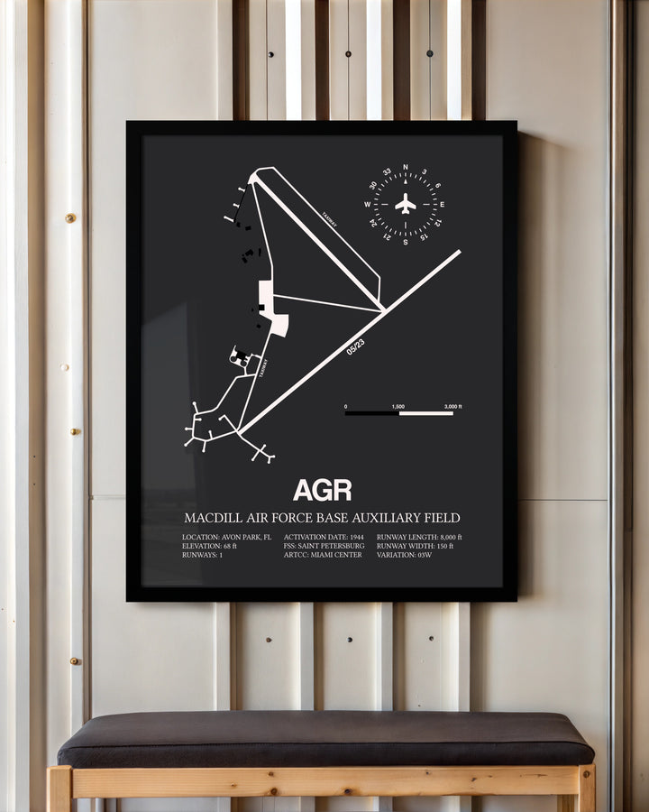 Frame color options for MacDill Air Force Base Auxiliary Field Wall Art