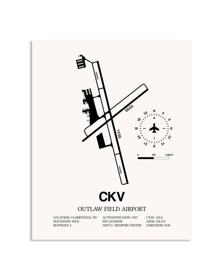 Gray Outlaw Field Airport framed poster displayed in an airplane hangar