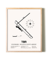 Statesboro-Bulloch County Airport framed wall art in white frame