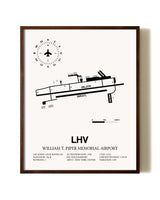 William T. Piper Memorial Airport aviation print in walnut frame