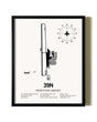 Framed Princeton Airport wall art poster in black frame