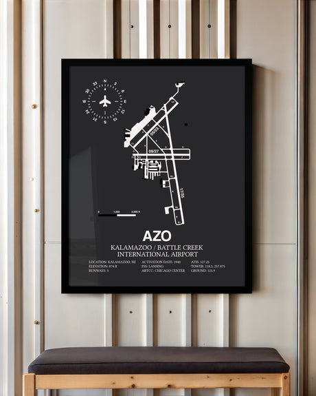 Frame color options for Kalamazoo / Battle Creek International Airport Wall Art