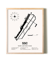 Shaw Air Force Base framed wall art in white frame