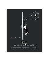 Gray Framed Wellington Municipal Airport layout wall art poster