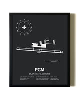 Unframed Plant City Airport map print poster