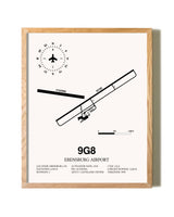 Ebensburg Airport framed print in natural wood frame