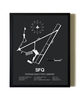Unframed Suffolk Executive Airport map print poster