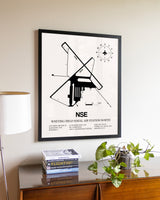 Whiting Field Naval Air Station North aviation wall décor in black wood frame