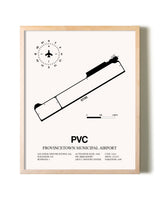 Provincetown Municipal Airport framed wall art in white frame