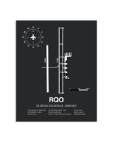 Gray Framed El Reno Regional Airport layout wall art poster