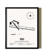 Framed Padgham Field Airport wall art poster in black frame