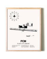Plant City Airport framed wall art in white frame