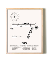 Brooksville-Tampa Bay Regional Airport framed wall art in white frame