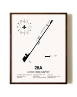 Goose Creek Airport aviation print in walnut frame