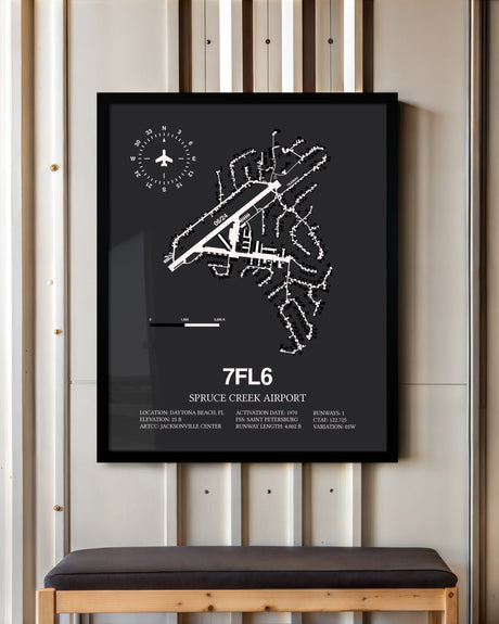 Frame color options for Spruce Creek Airport Wall Art