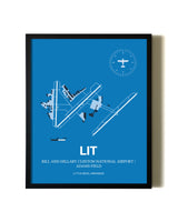 Sky Blue Bill and Hillary Clinton National Airport/Adams Field aviation wall décor in black wood frame