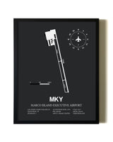 Unframed Marco Island Executive Airport map print poster