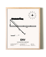 Wendover Airport framed wall art in white frame